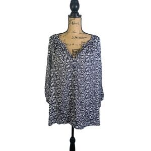 (G-204) JNY Jones womens blouse new york floral black size 3X